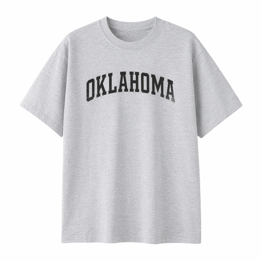 Collection 1 Oklahoma Essential Cotton T-Shirt - White Gray front