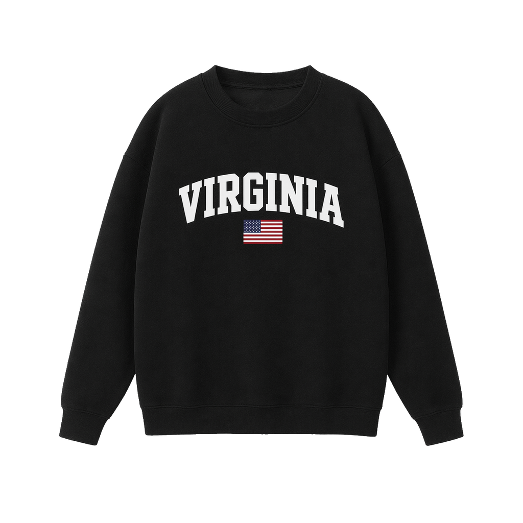 Collection 2 Virginia Essential Heavyweight Crewneck Sweatshirt - Black front
