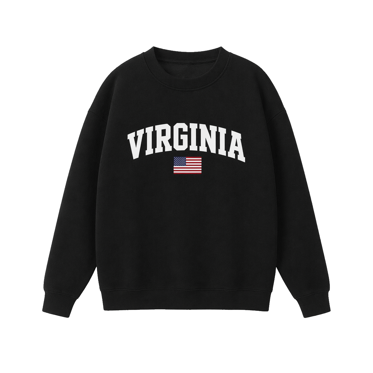 Collection 2 Virginia Essential Heavyweight Crewneck Sweatshirt - Black front