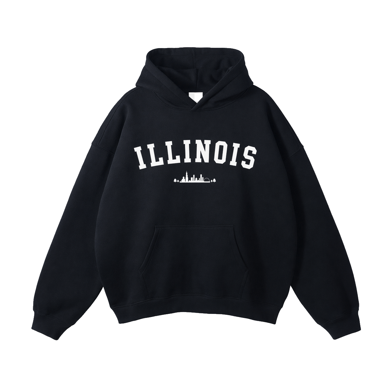 Collection 9 Illinois Oversize Fleeced Hoodie - Black front