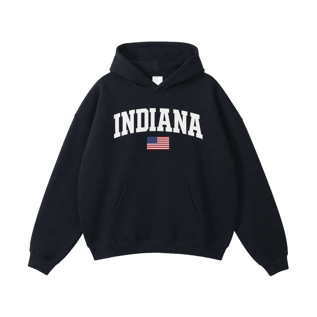 Collection 2 Indiana Oversize Fleeced Hoodie - Black front