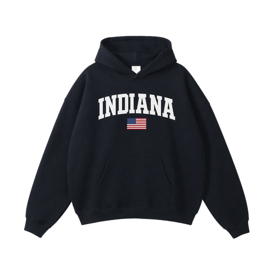 Collection 2 Indiana Oversize Fleeced Hoodie - Black front