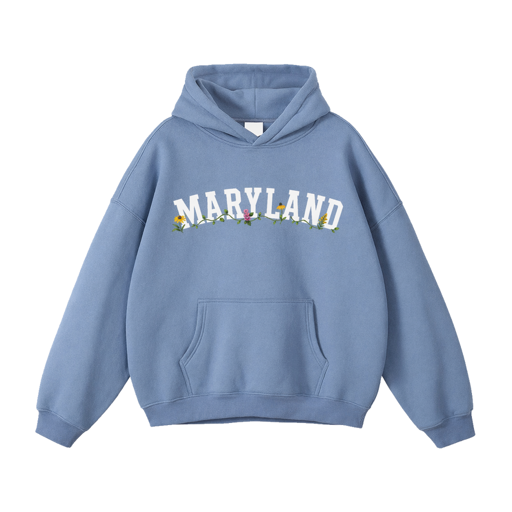 Collection 10 Maryland Oversize Fleeced Hoodie - Medium Blue front