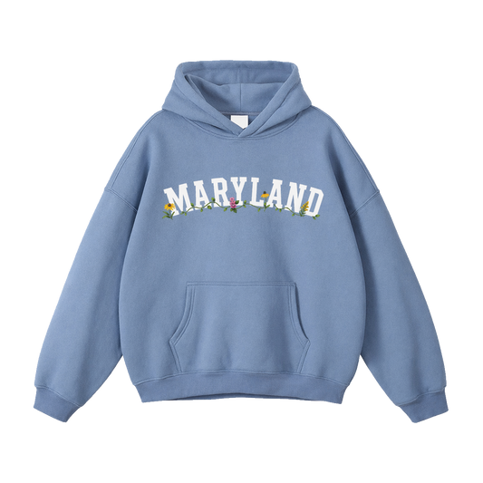 Collection 10 Maryland Oversize Fleeced Hoodie - Medium Blue front