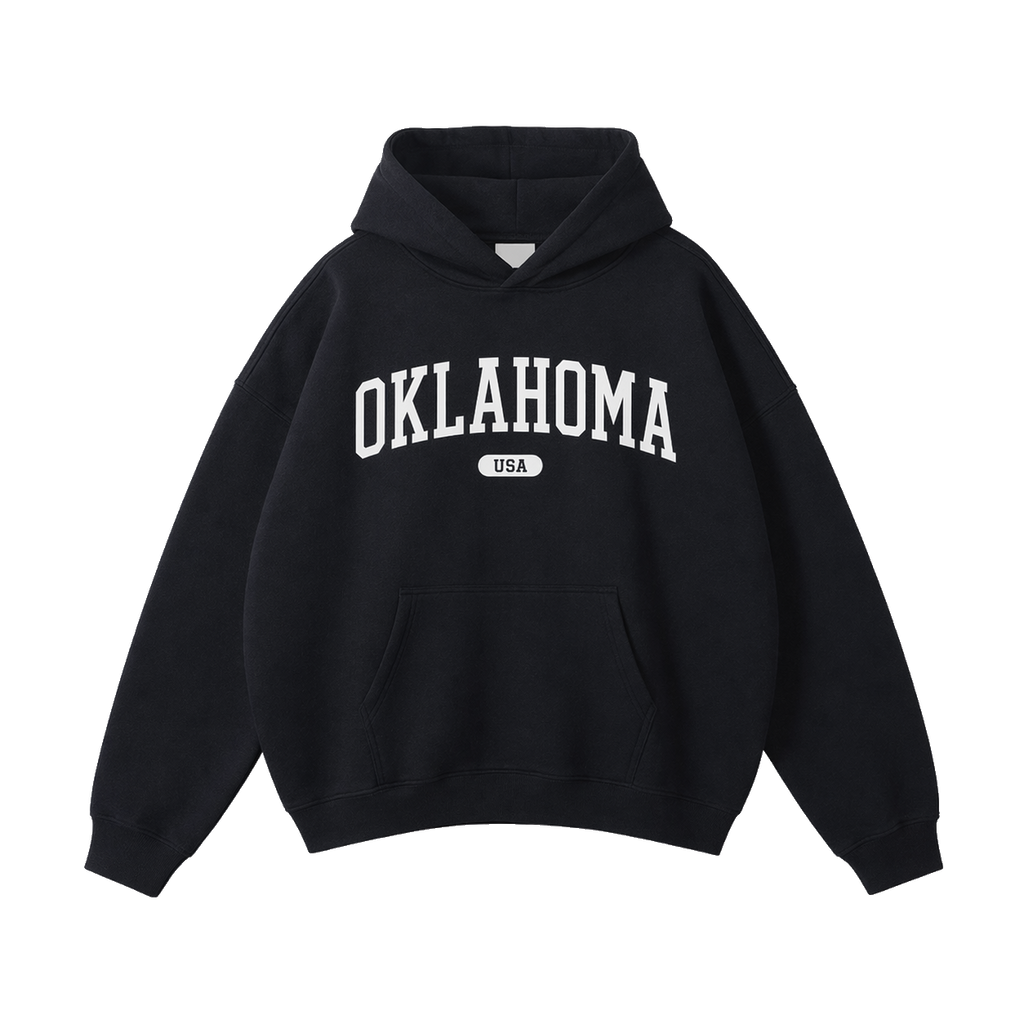 Collection 4 Oklahoma Oversize Fleeced Hoodie - Black front
