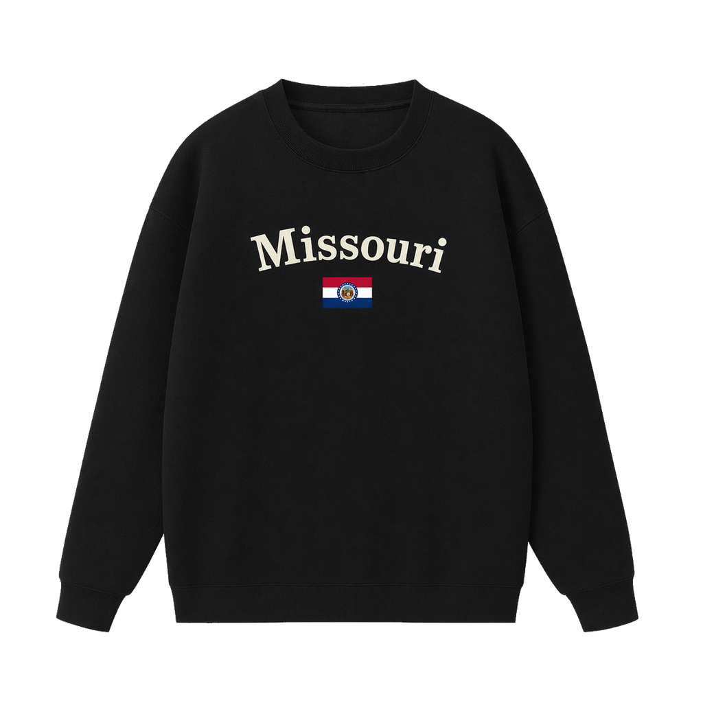 Collection 6 Missouri Essential Heavyweight Crewneck Sweatshirt - Black front