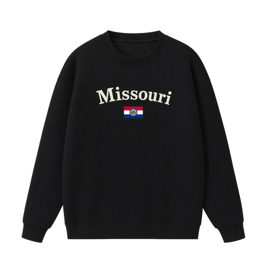Collection 6 Missouri Essential Heavyweight Crewneck Sweatshirt - Black front