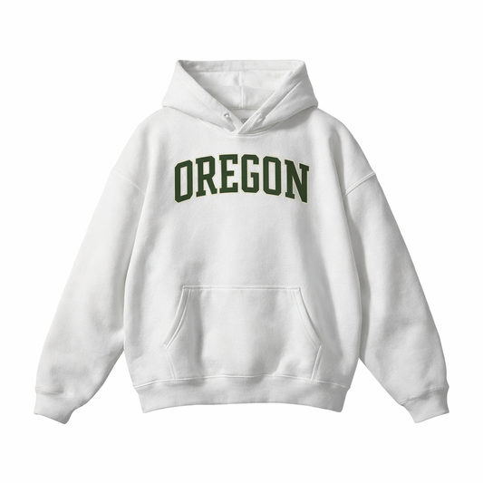 Collection 1 Oregon Oversize Fleeced Hoodie - White front