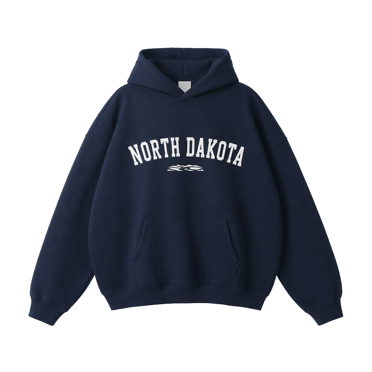 Collection 9 North Dakota Oversize Fleeced Hoodie - Navy Blue front