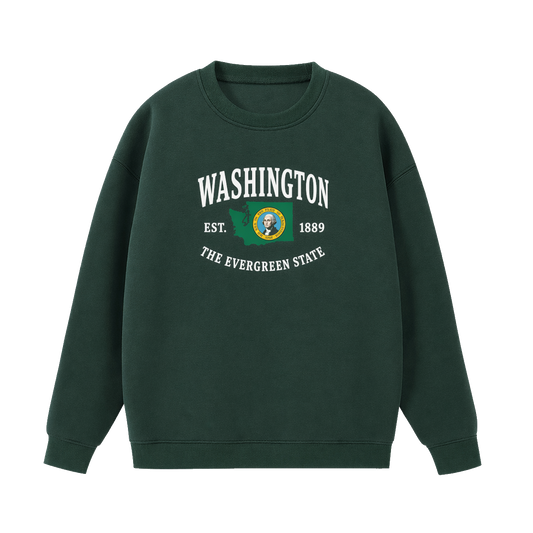 Collection 8 Washington Essential Heavyweight Crewneck Sweatshirt - Dark Green front