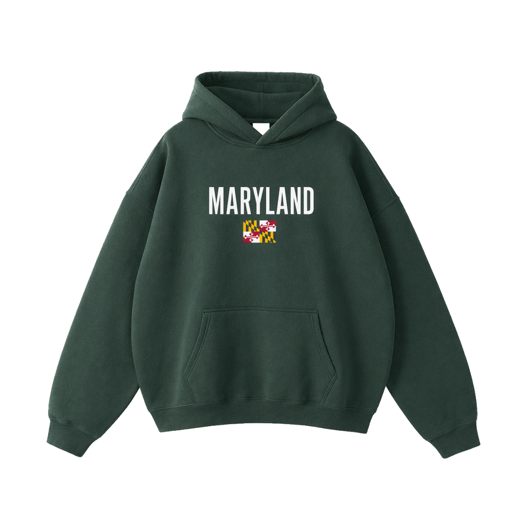 Collection 7 Maryland Oversize Fleeced Hoodie - Eden Green front