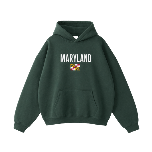 Collection 7 Maryland Oversize Fleeced Hoodie - Eden Green front
