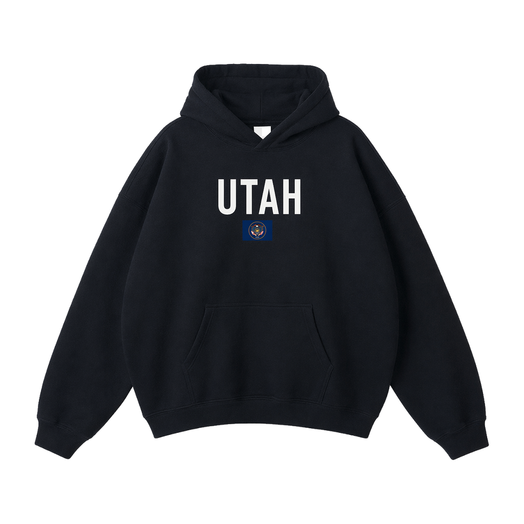 Collection 7 Utah Oversize Fleeced Hoodie - Black front