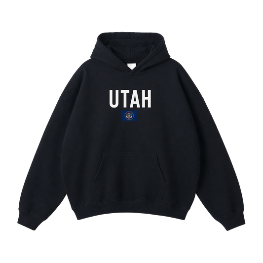 Collection 7 Utah Oversize Fleeced Hoodie - Black front