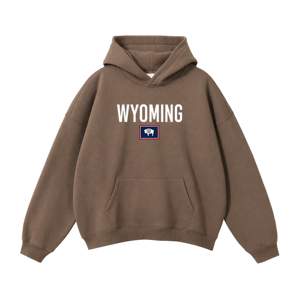 Collection 7 Wyoming Oversize Fleeced Hoodie - Brown front