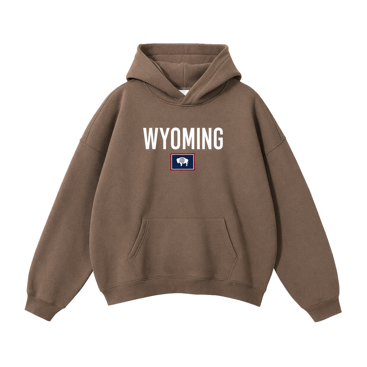 Collection 7 Wyoming Oversize Fleeced Hoodie - Brown front