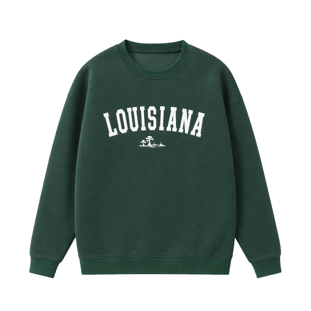 Collection 9 Louisiana Essential Heavyweight Crewneck Sweatshirt - Dark Green front
