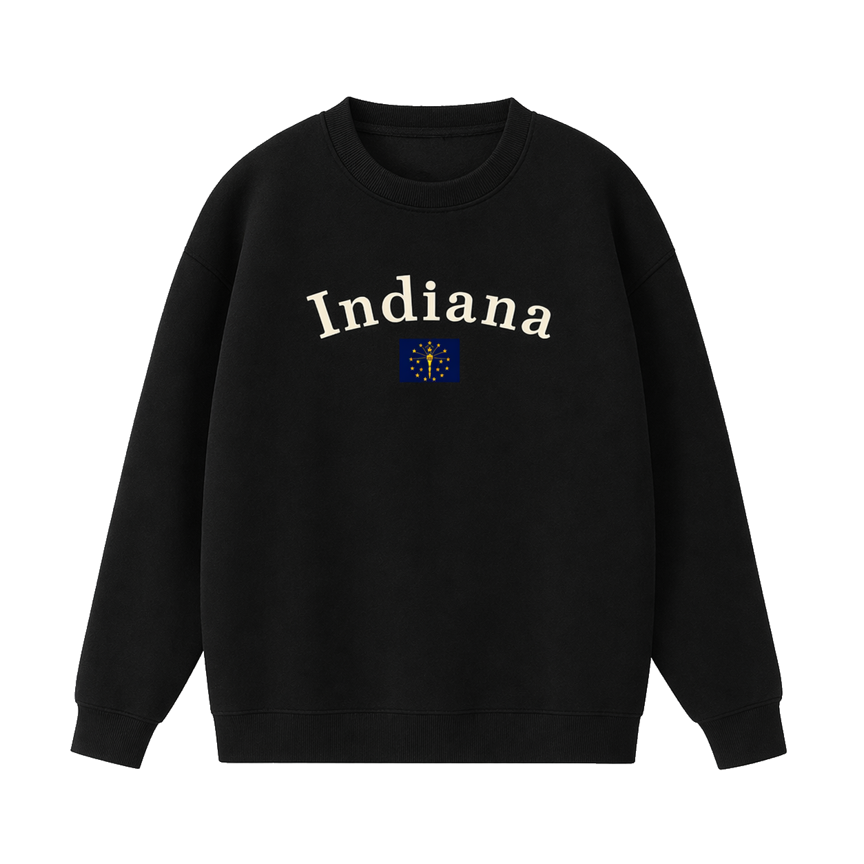 Collection 6 Indiana Essential Heavyweight Crewneck Sweatshirt - Black front