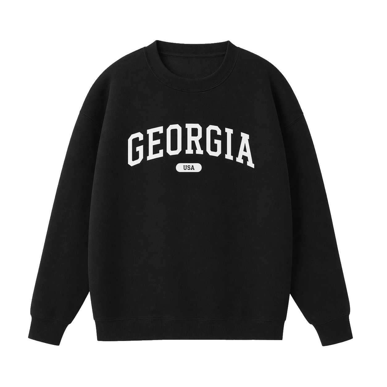 Collection 4 Georgia Essential Heavyweight Crewneck Sweatshirt - Black front