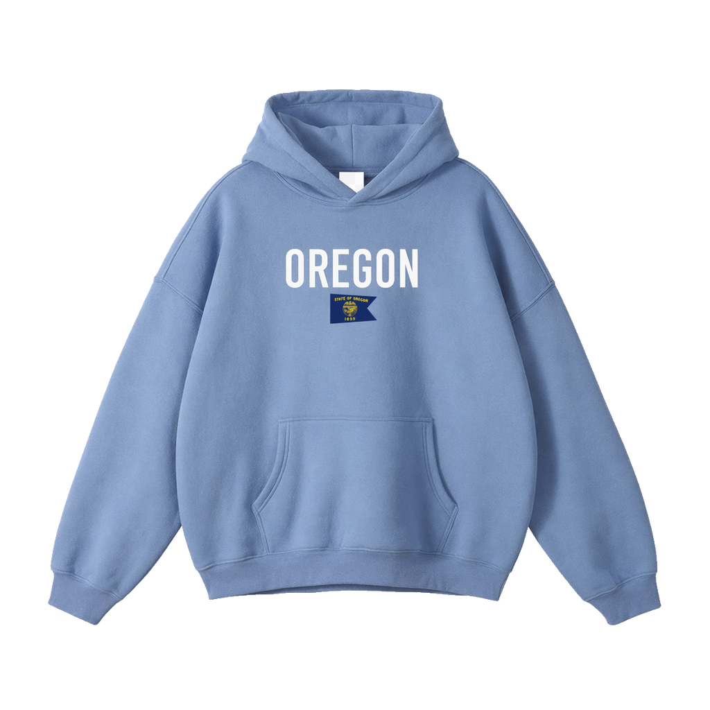 Collection 7 Oregon Oversize Fleeced Hoodie - Medium Blue front