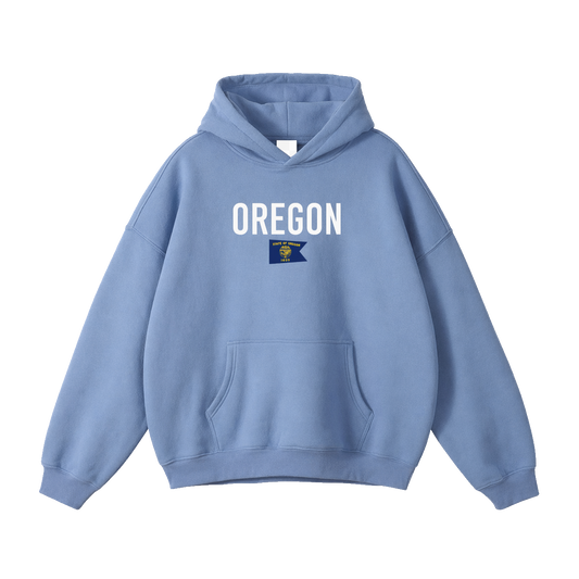 Collection 7 Oregon Oversize Fleeced Hoodie - Medium Blue front