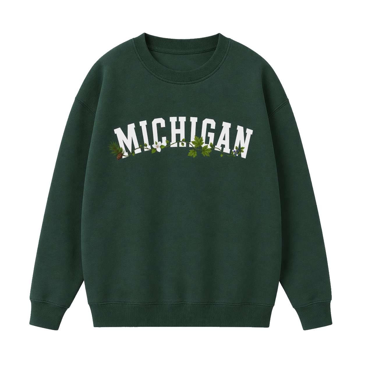 Collection 10 Michigan Essential Heavyweight Crewneck Sweatshirt - Dark Green front