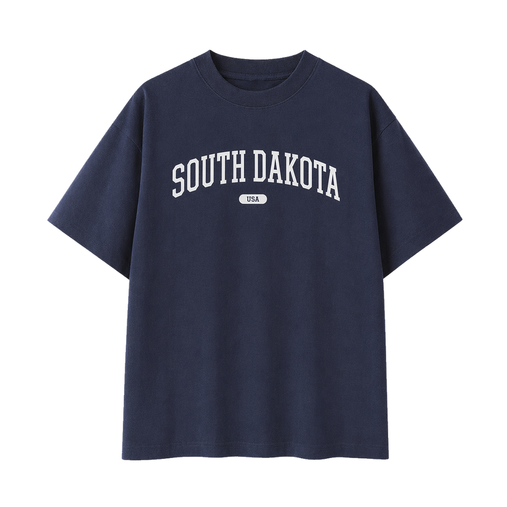 Collection 4 South Dakota Essential Cotton T-Shirt - Navy Blue front
