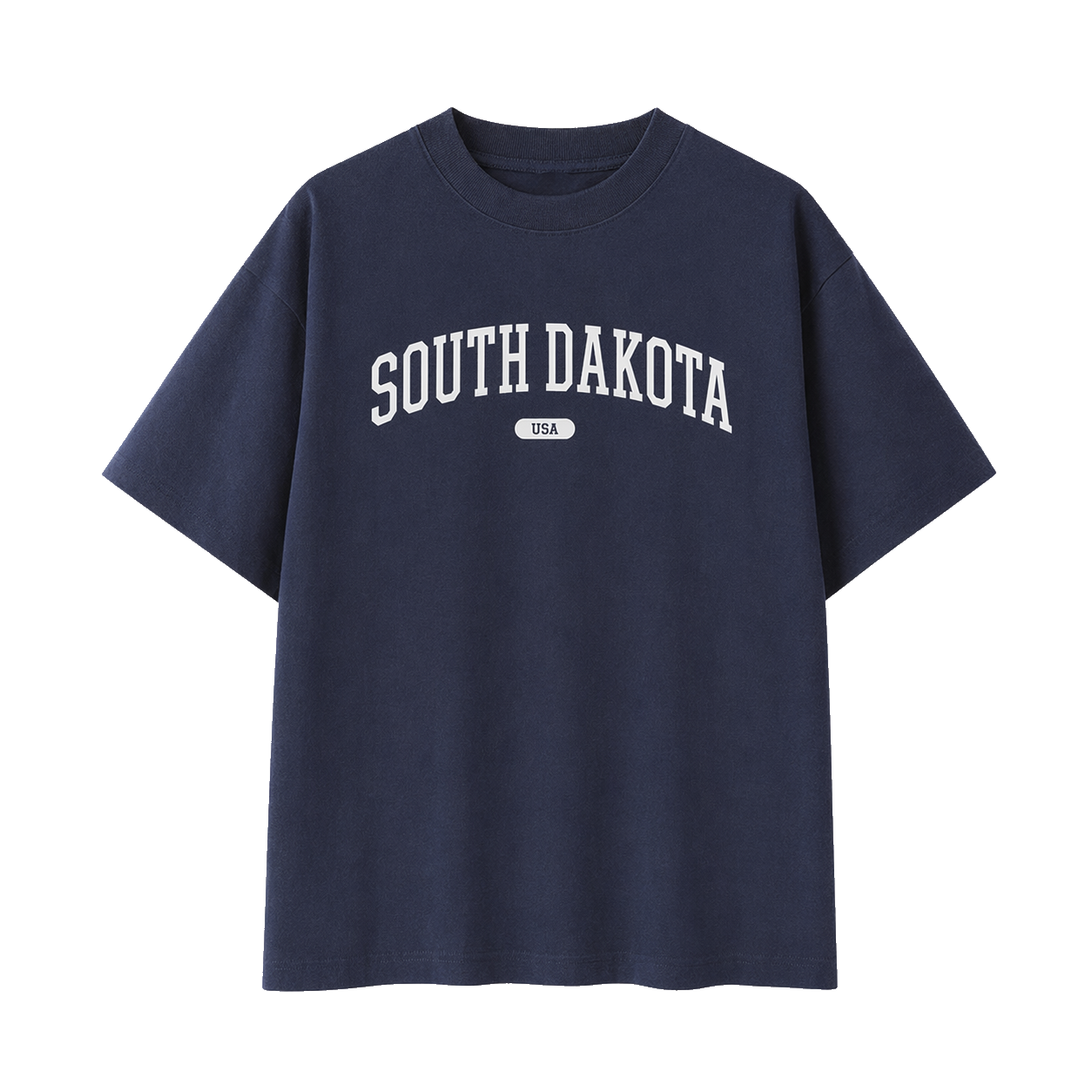 Collection 4 South Dakota Essential Cotton T-Shirt - Navy Blue front