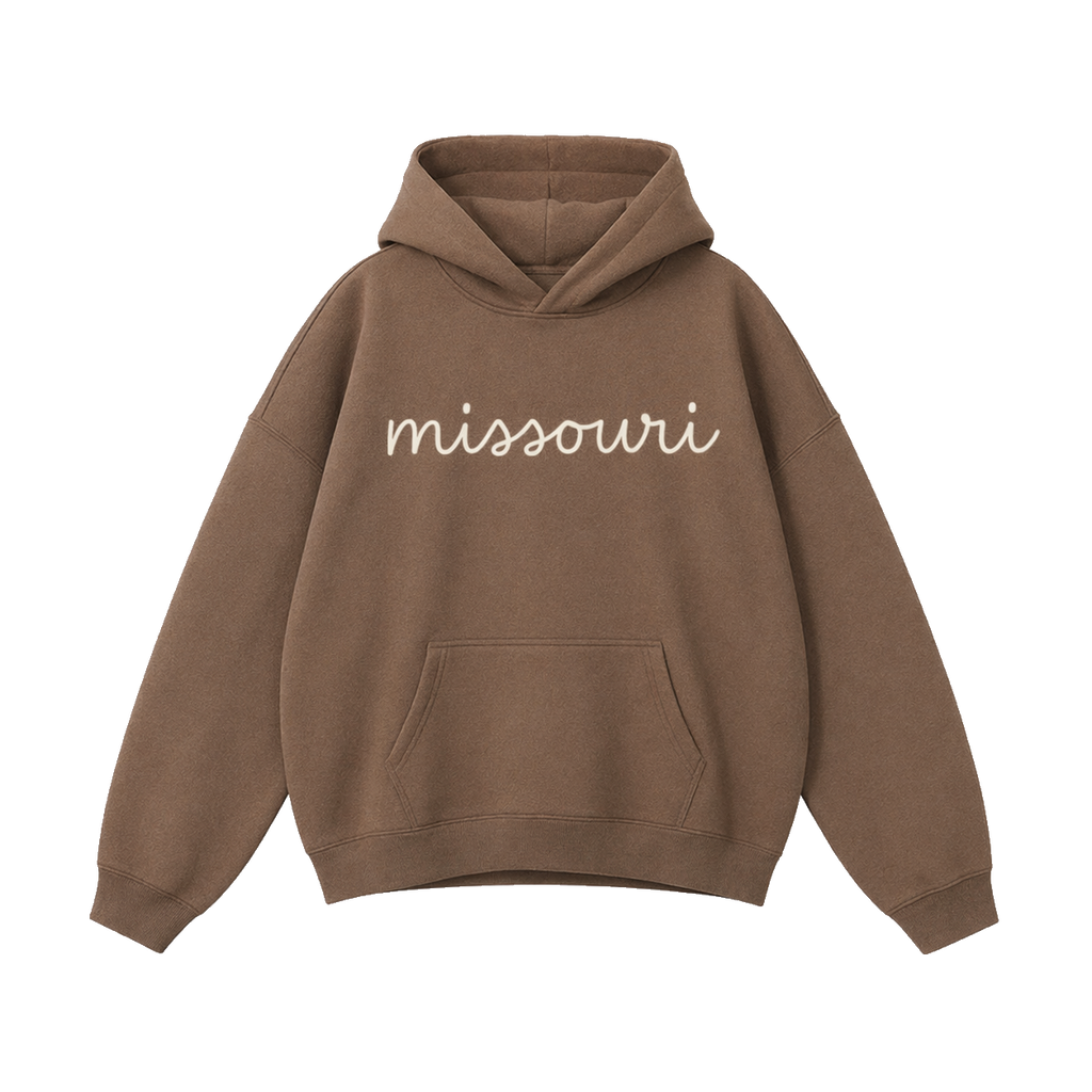 Collection 3 Missouri Oversize Fleeced Hoodie - Brown front