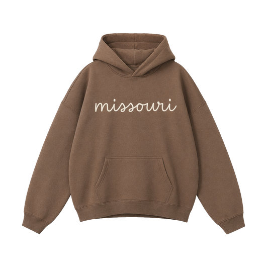 Collection 3 Missouri Oversize Fleeced Hoodie - Brown front