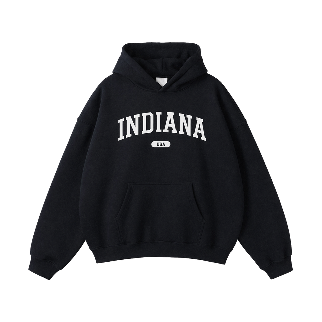 Collection 4 Indiana Oversize Fleeced Hoodie - Black front