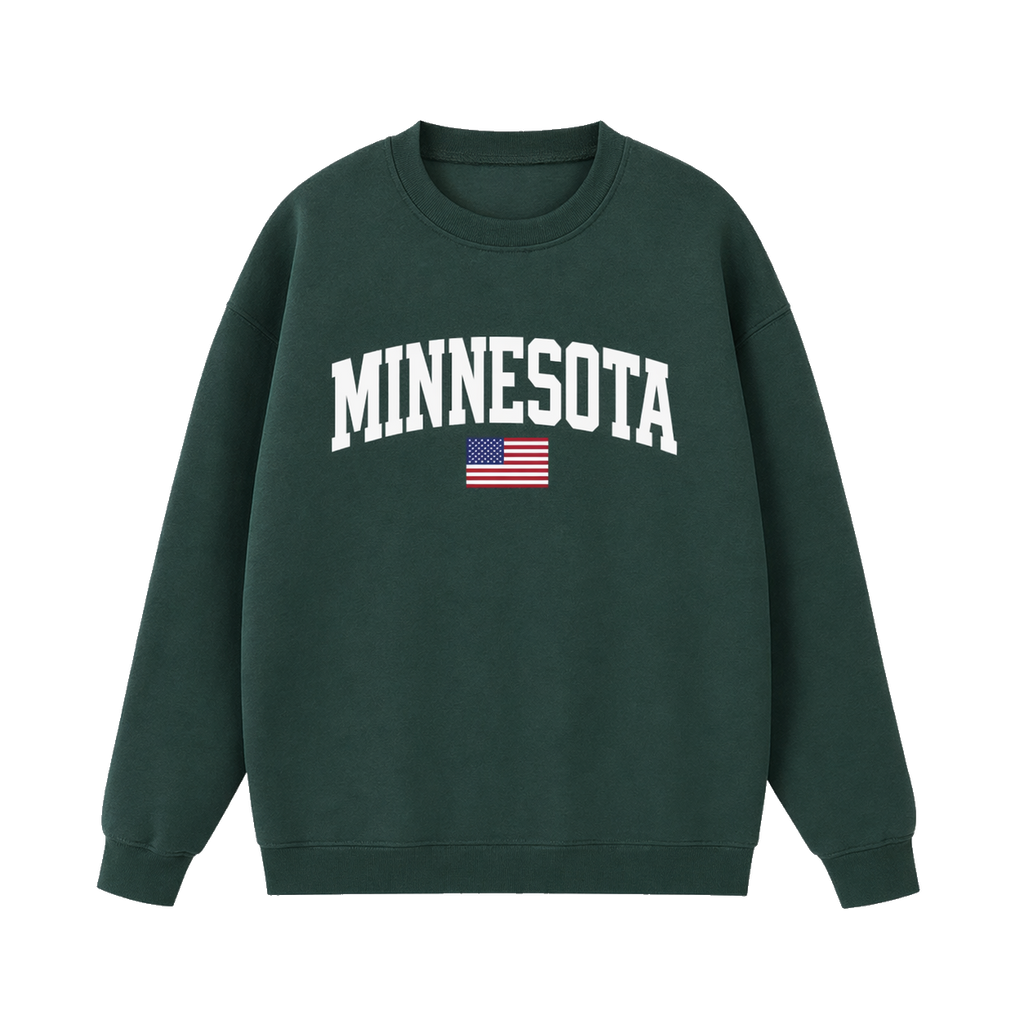 Collection 2 Minnesota Essential Heavyweight Crewneck Sweatshirt - Dark Green front