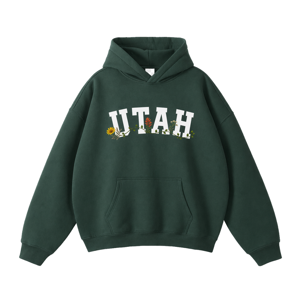 Collection 10 Utah Oversize Fleeced Hoodie - Eden Green front