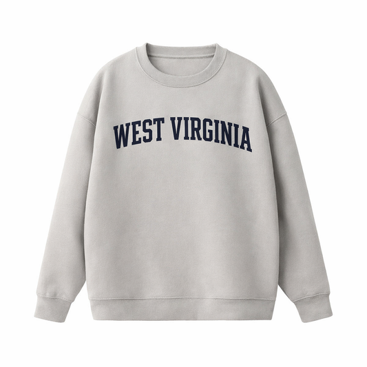 Collection 1 West Virginia Essential Heavyweight Crewneck Sweatshirt - Gray front