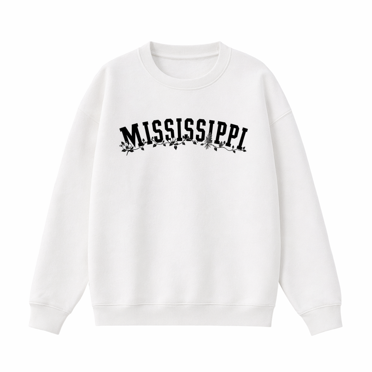 Collection 10 Mississippi Essential Heavyweight Crewneck Sweatshirt - White front