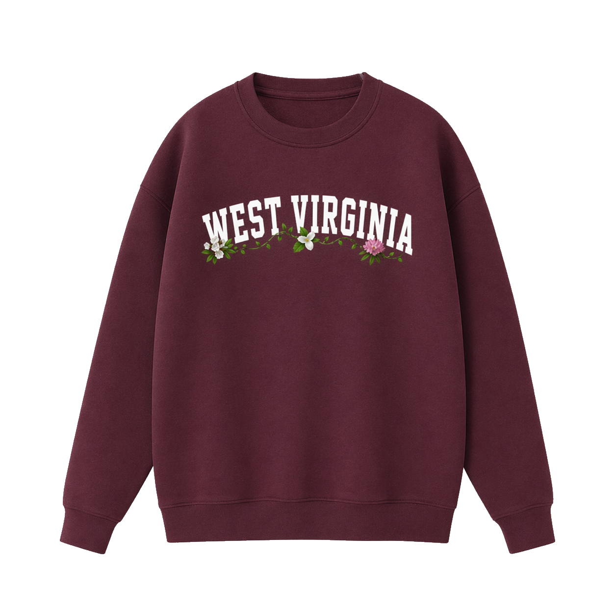 Collection 10 West Virginia Essential Heavyweight Crewneck Sweatshirt - Dull Red front