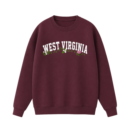 Collection 10 West Virginia Essential Heavyweight Crewneck Sweatshirt - Dull Red front