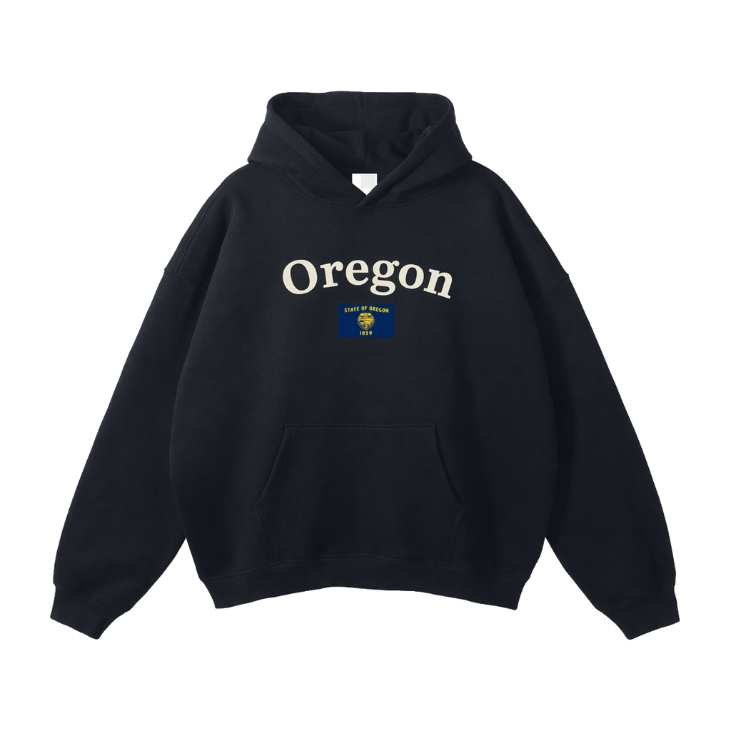 Collection 6 Oregon Oversize Fleeced Hoodie - Black front