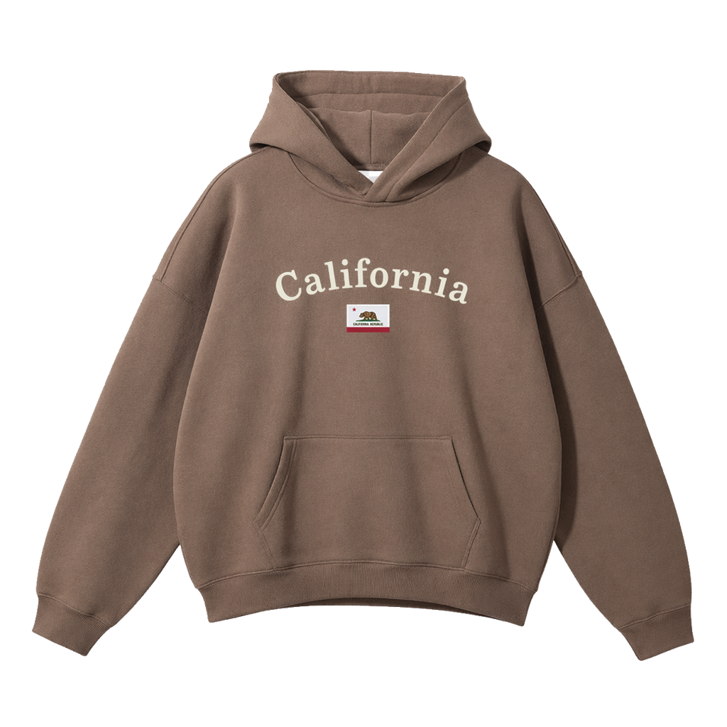 Collection 6 California Oversize Fleeced Hoodie - Brown front