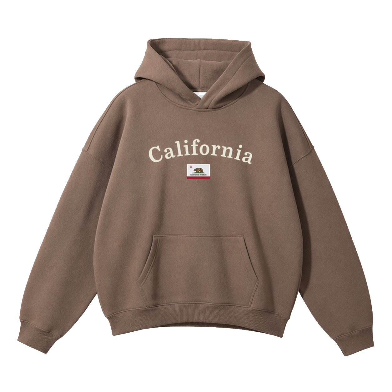 Collection 6 California Oversize Fleeced Hoodie - Brown front