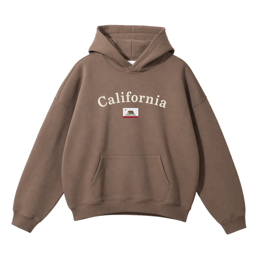 Collection 6 California Oversize Fleeced Hoodie - Brown front