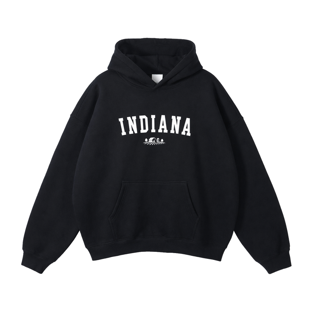 Collection 9 Indiana Oversize Fleeced Hoodie - Black front