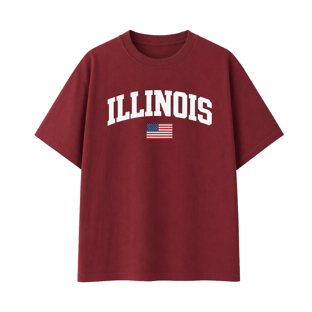 Collection 2 Illinois Essential Cotton T-Shirt - Wine Gray front