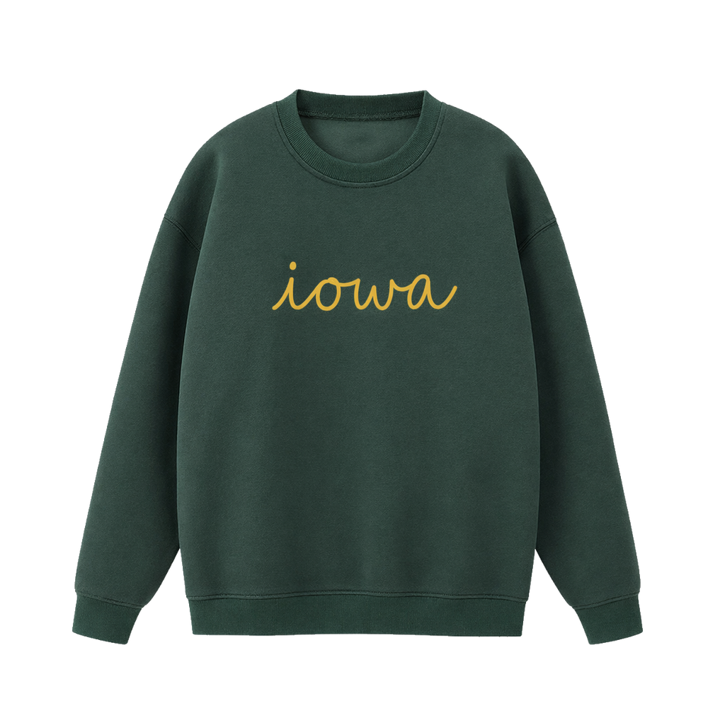 Collection 3 Iowa Essential Heavyweight Crewneck Sweatshirt - Dark Green front