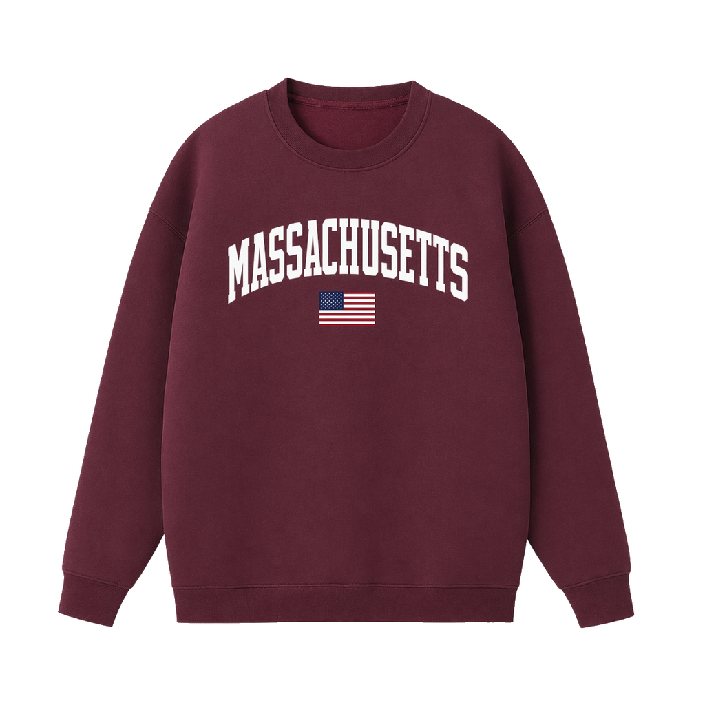 Collection 2 Massachusetts Essential Heavyweight Crewneck Sweatshirt - Dull Red front