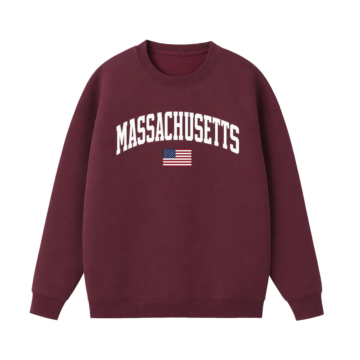 Collection 2 Massachusetts Essential Heavyweight Crewneck Sweatshirt - Dull Red front