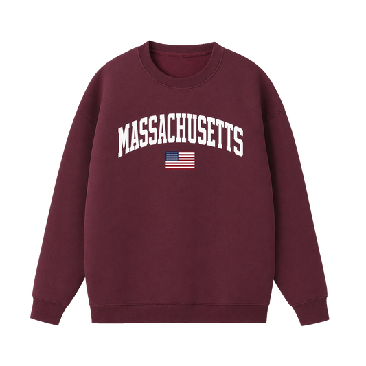 Collection 2 Massachusetts Essential Heavyweight Crewneck Sweatshirt - Dull Red front