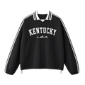 Collection 9 Kentucky Contrast Striped Lapel Collar Sweatshirt - Black front