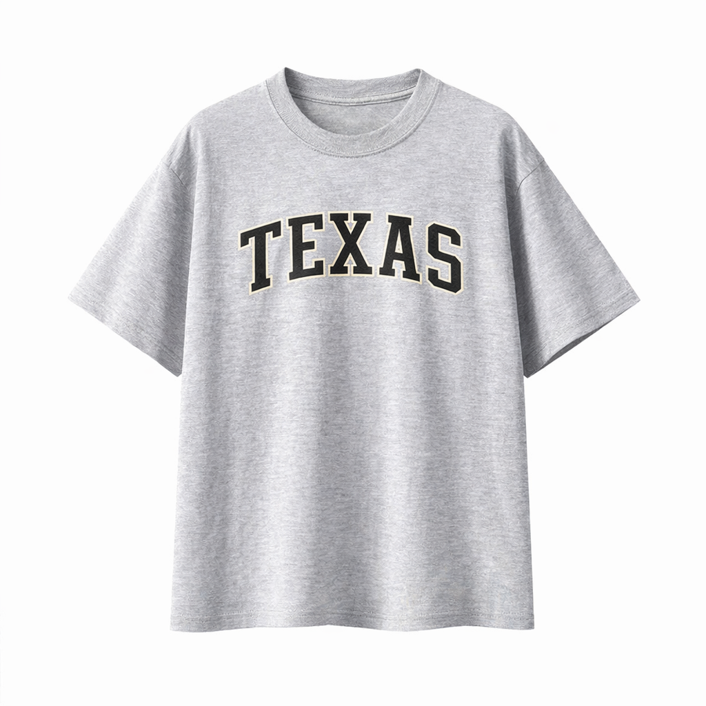 Collection 1 Texas Essential Cotton T-Shirt - White Gray front