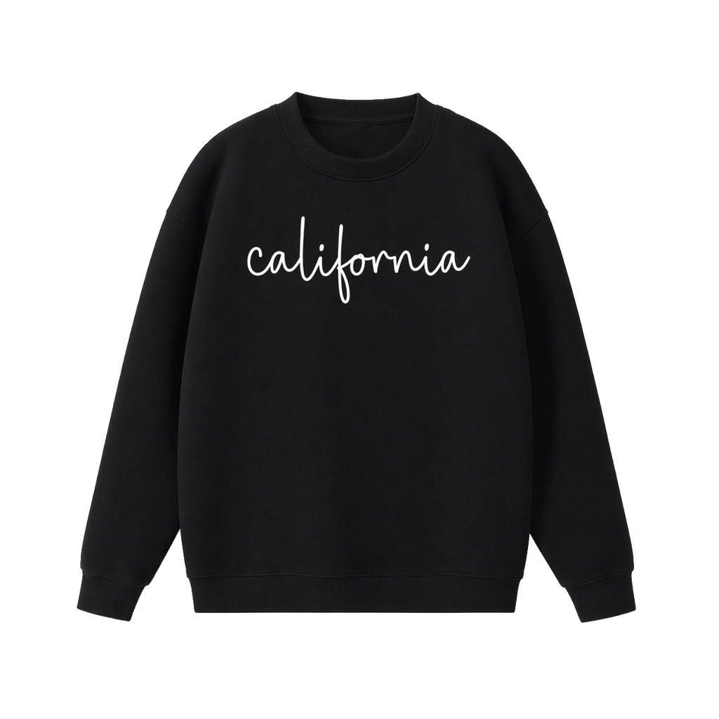 Collection 3 California Essential Heavyweight Crewneck Sweatshirt - Black front
